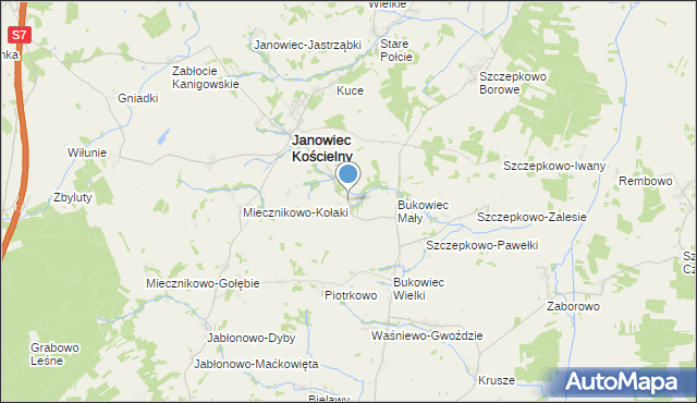 mapa Pokrzywnica Wielka, Pokrzywnica Wielka na mapie Targeo